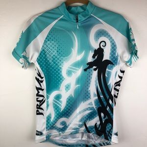 Primal Wear Biking Jersey. Medium Teal/white/black